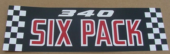 340 6 PAK A/C Decal 70 Challenger T/A NEW