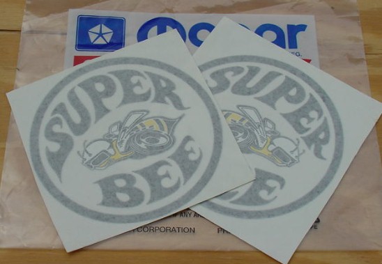 68 69 70 Super Bee 1/4 Decals NEW Pair Black