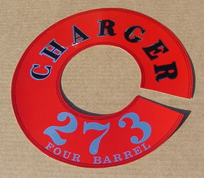 64 65 66 67 Dart 273 Charger Four Barrel DECAL