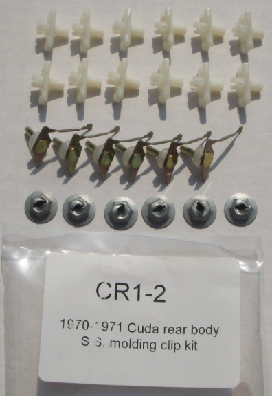 Rear Body Trim Molding Clips 70-71 Cuda Barracuda
