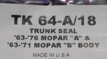 66 up Trunk Weather Strip