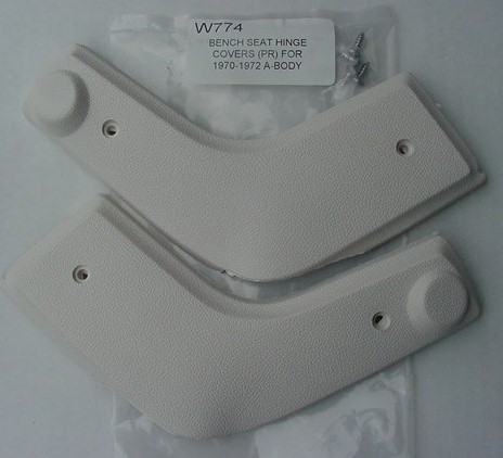 70-72 A-BODY BENCH HINGE COVERS - WHITE