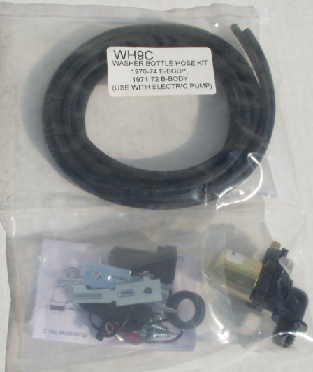 Washer Kit NEW W/PUMP and Nozzles Cuda Challenger 70  71 72 73 74 and 71 72 Road Runner Charger
