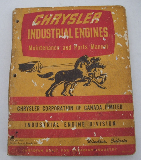Mopar Chrysler Industrial Engines Maintenance and Parts Manual 1953